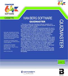 Box back cover for Quizmaster (Markt & Technik) on the Commodore 64.
