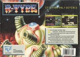 Box back cover for R-type on the Commodore 64.