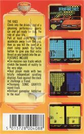 Box back cover for Race on the Commodore 64.