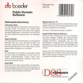 Box back cover for Raid on the Commodore 64.