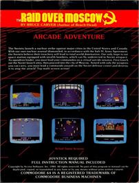 Box back cover for Raid Over Moscow on the Commodore 64.