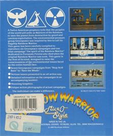 Box back cover for Rainbow Warrior on the Commodore 64.