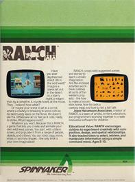 Box back cover for Ranch on the Commodore 64.
