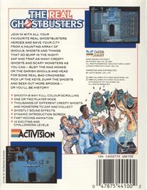 Box back cover for Real Ghostbusters, The on the Commodore 64.