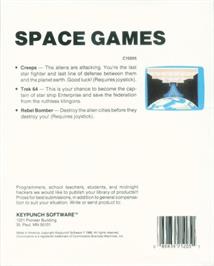 Box back cover for Rebel Bomber on the Commodore 64.