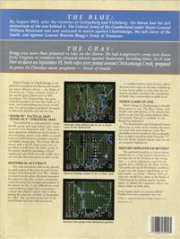 Box back cover for Rebel Charge At Chickamauga on the Commodore 64.
