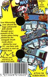 Box back cover for Red Max on the Commodore 64.