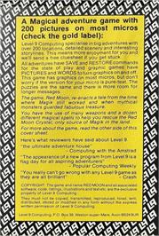 Box back cover for Red Moon on the Commodore 64.
