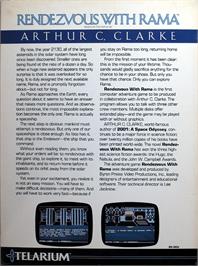 Box back cover for Rendezvous With Rama on the Commodore 64.