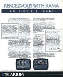 Box back cover for Rendezvous with Rama on the Commodore 64.