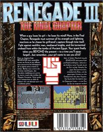 Box back cover for Renegade 3 - The Final Chapter on the Commodore 64.