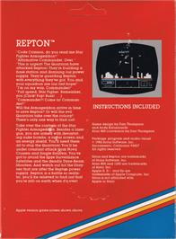 Box back cover for Repton on the Commodore 64.