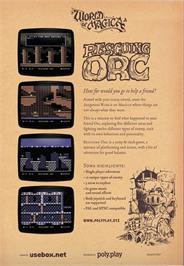 Box back cover for Rescuing Orc on the Commodore 64.
