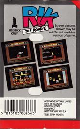 Box back cover for Rik The Roadie on the Commodore 64.