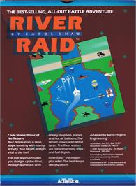 Box back cover for River Raid on the Commodore 64.