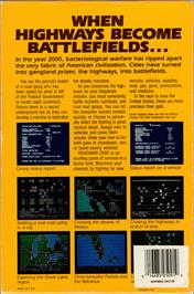 Box back cover for Roadwar 2000 on the Commodore 64.