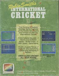 Box back cover for Robin Smith's International Cricket on the Commodore 64.