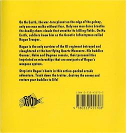 Box back cover for Rogue Trooper on the Commodore 64.