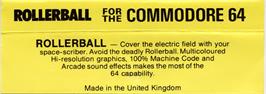 Box back cover for Rollerball (Ocean) on the Commodore 64.