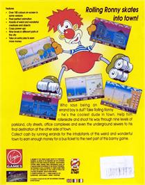 Box back cover for Rolling Ronny on the Commodore 64.
