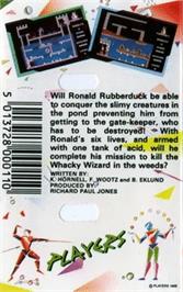Box back cover for Ronald Rubberduck on the Commodore 64.