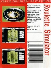 Box back cover for Roulette Simulator on the Commodore 64.