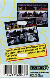 Box back cover for Rupert And The Ice Castle on the Commodore 64.