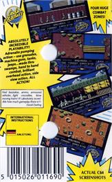 Box back cover for SAS Combat Simulator on the Commodore 64.