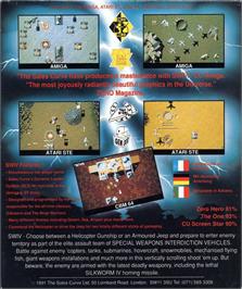 Box back cover for SWIV on the Commodore 64.
