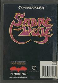 Box back cover for Sabre Wulf on the Commodore 64.