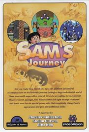 Box back cover for Sam's Journey on the Commodore 64.