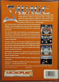 Box back cover for Savage on the Commodore 64.