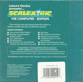 Box back cover for Scalextric on the Commodore 64.