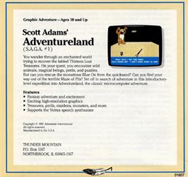 Box back cover for Scott Adams' Graphic Adventure #1: Adventureland on the Commodore 64.