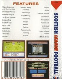 Box back cover for Scottish League Football on the Commodore 64.