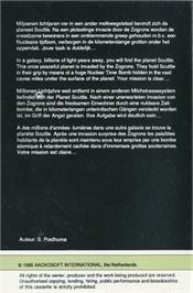 Box back cover for Scuttle on the Commodore 64.