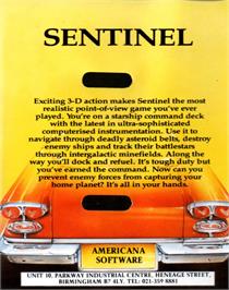 Box back cover for Sentinel (Street Games) on the Commodore 64.