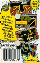 Box back cover for Seymour Goes to Hollywood on the Commodore 64.