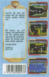 Box back cover for Shark on the Commodore 64.