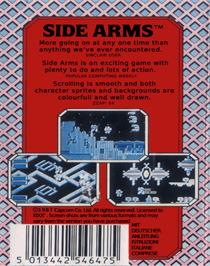 Box back cover for Side Arms Hyper Dyne on the Commodore 64.