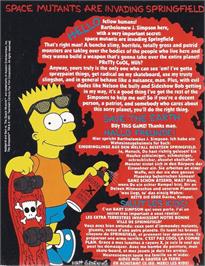 Box back cover for Simpsons - Bart Vs The Space Mutants, The on the Commodore 64.