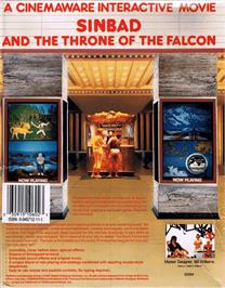 Box back cover for Sinbad And The Throne Of The Falcon on the Commodore 64.