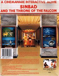 Box back cover for Sinbad and the Throne of the Falcon on the Commodore 64.