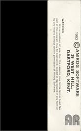 Box back cover for Skramble (Rabbit) on the Commodore 64.