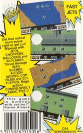 Box back cover for Sky High Stuntman on the Commodore 64.