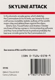 Box back cover for Skyline Attack on the Commodore 64.