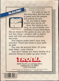 Box back cover for Slalom (Basic Press - swe) on the Commodore 64.