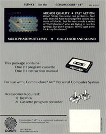 Box back cover for Slinky on the Commodore 64.