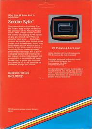 Box back cover for Snake Byte on the Commodore 64.