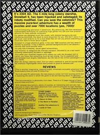 Box back cover for Snowball on the Commodore 64.